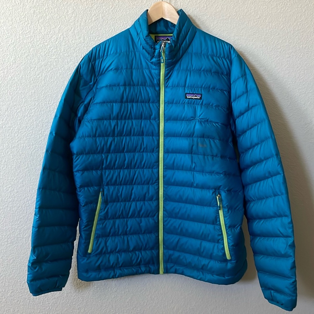 Patagonia Men's Goose Down Puffer Jacket Sz:L Blue